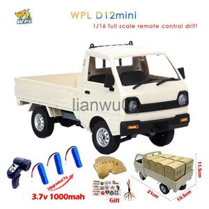 Coche eléctrico / RC WPL D12 Mini 116 RC Coche 24G Control remoto Simulación Deriva Escalada Camión Luz Onroad D12mini Coche 116 para niños Regalos Juguetes x0824