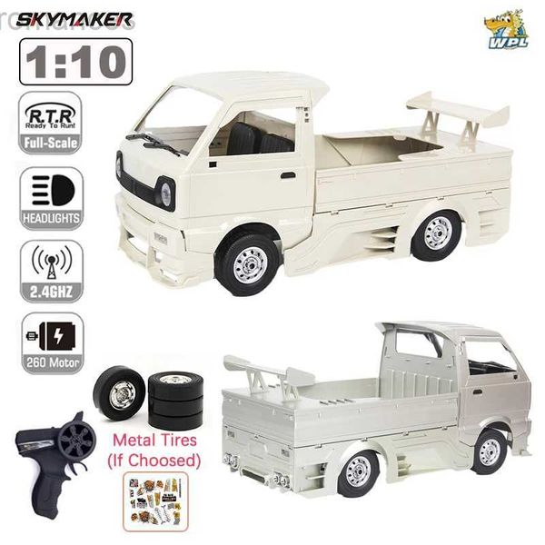 Automóvil eléctrico/RC WPL D12 Suzuki transporte 1/10 camión de escalada dirft LED LIGHT ON-ROAD 260 Motor cepillado Pink D12 CAR 1 10 para Regalos para niños RC Toys 240411