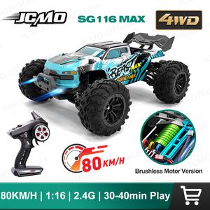 Elektrische RC Auto ZLL SG116 MAX RC Borstelloze 4WD 80 KM H Professionele Racing 2 4G Hoge Snelheid Off Road Drift Afstandsbediening Speelgoed 230829