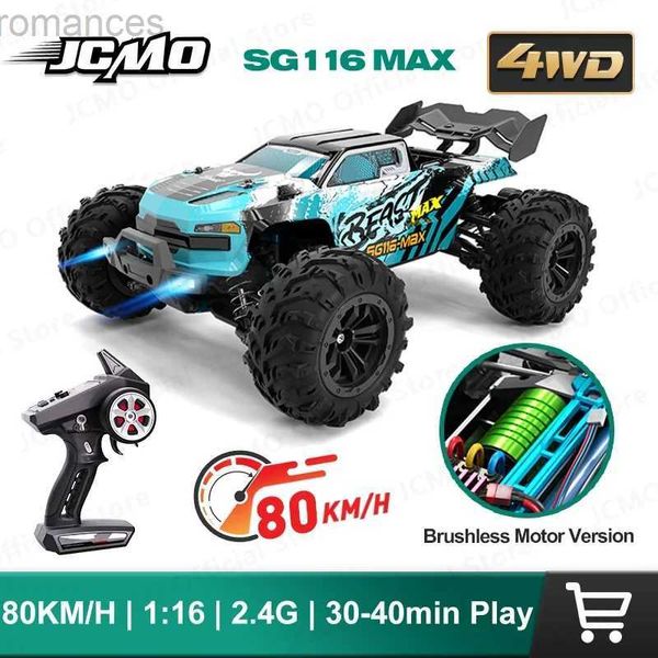 Electric/RC Car Zll SG116 Max RC Car SCHILLESS 4WD RC CAR 80 km/h CAR de carreras Professional 2.4g Cartes de deriva de alta velocidad de alta velocidad Toyadores de control remoto 240411