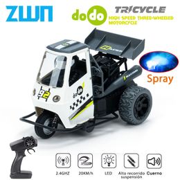 Elektrische RC Auto ZWN S915 Drie Wielen RC Motorfiets Met Licht Spray 2 4G Afstandsbediening Elektrische Hoge Snelheid Emulatie Motorfietsen Speelgoed Voor Kinderen 230731