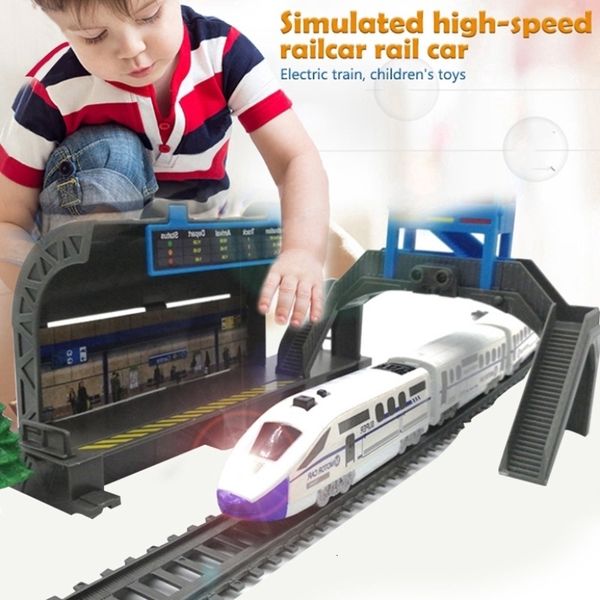 Electric RC Track City Electric Train Model Railway DIY Toy Classical High Speed ​​for Children Christmas Gift Boy 230323