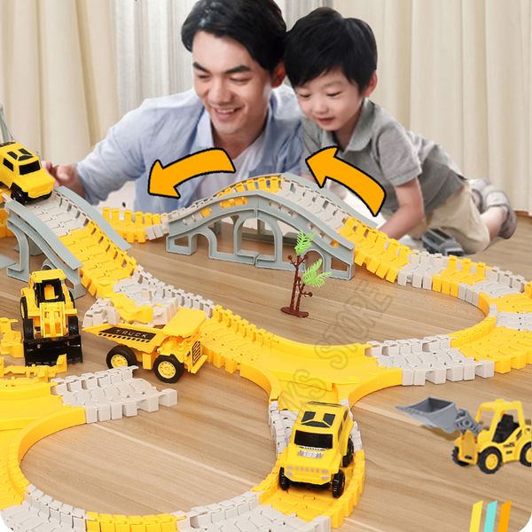 Electric / RC Track DIY Car Race Magic Rail Track Tracks Brain Game Game Flexible Curved Crée des véhicules