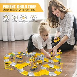 Electric/RC Track Diy Car Track for Children Racing Toy Cart Toys Race For Boys Girls Truck Flexible Play Set Create Engineering Road Games Gift 230815