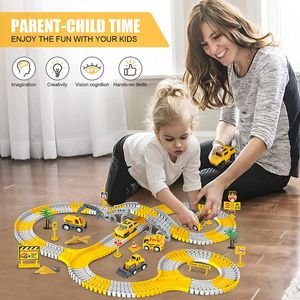 Electric/RC Track Diy Car Track for Children Racing Toy Cart Toys Race For Boys Girls Truck Flexible Play Set Create Engineering Road Games Gift 230814