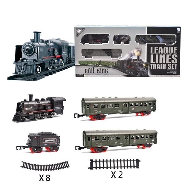 Electric RC Track High Simulation Train Retro Classic Set Modelo Aleación de plástico Juguete para niños 230323