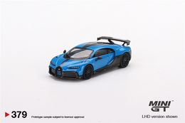 Electric/RC Track Mini GT 1 64 Bugatti Chiron Pur Sport Blue LHD Diecast Model CAR 230308