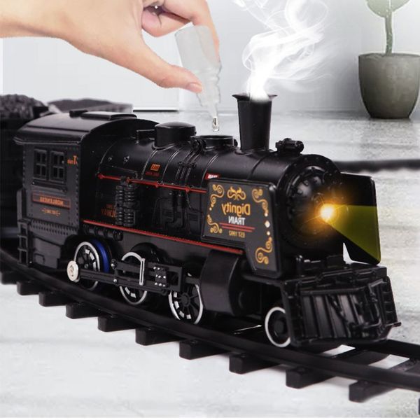 Simulation de piste électrique / RC Train électrique jouet ferroviaire modèle classique Train de marchandises alliage voiture piste vapeur rétro enfants jouet cadeau 230601