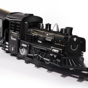 Simulation de piste électrique RC, modèle de Train à vapeur, chemin de fer classique, jouet électrique pour garçon avec fumée, cadeau pour enfants, 230323