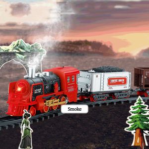 Eléctrico RC Track Smoke Train Toy Retro RC con luz LED de ferrocarril para niños Modelo Set Girl Boys Gift 221122