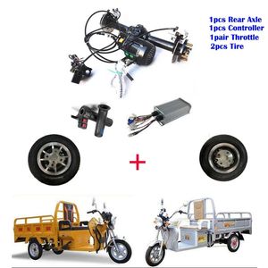 Motor d'essieu arrière électrique 48V / 60V / 72V 500W / 650W / 800W / 1000W / 1200W MOTEUR électrique Rickshaw BLCD DISC FRRE DISC avec pneu 90cm