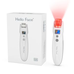 Électrique Rechargeable Led Photon rouge bleu Lumière Derma Rolling System LED Thérapie Lumière Microneedling Derma Roller Peau Rajeunir Collagène