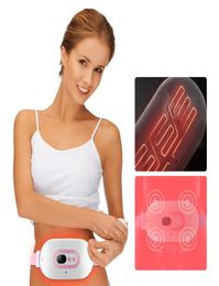 Elektrisch verlichten menstruatiepijn Buikverwarming Massager Warm Palace Belt Warmte Baarmoeder Acupunten Trillingen Taille Buikmassage3095398921