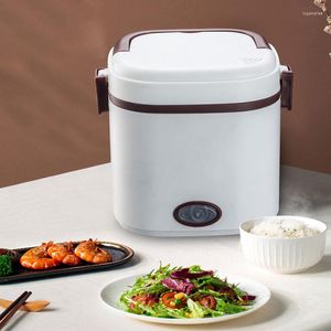 Elektrische Rijstkoker Roestvrijstalen Voering Kookmachine Draagbare Mini Thermische Verwarming Lunchbox Voedsel Container Warmer
