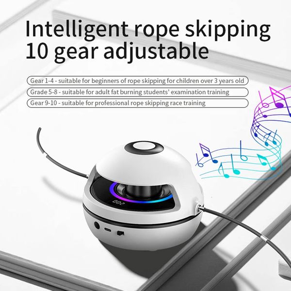 Contador digital de cuerda eléctrica, compatible con Bluetooth 5,1, máquina de saltar cuerda de entretenimiento, entrenamiento, cuerda de saltar inteligente, herramienta 240311
