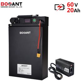 Elektrische scooter batterij 60V 20AH 1500W e-bike lithium ion pack 16s voor LG 18650 met 5A-lader metalen behuizing