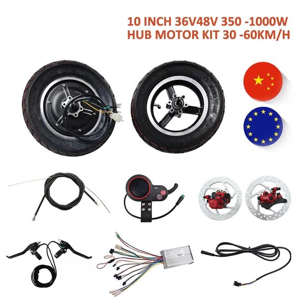 Kit de patinete eléctrico, Motor de cubo pulgada de 10, 30-65KM, 36V48V, 350W500W, 600W, 800W, 1000W, sin escobillas, TX para bicicletas eléctricas