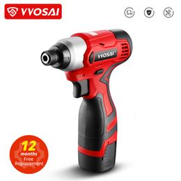 Elektrische schroevendraaier VVOSAI 16V Elektrische boorschroevendraaier 100n.m Impactdriver Cordeloze boor Multifunctioneel Hit Power Tools Mt-Ser 230404