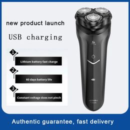 Freeshipping Electric Shaver 3D Rotary Electric Facial Shaver USB Oplaadbare Wasbare Drievoudige Hoofd Scheermes met Baard Trimmer voor Mannen Scheermes