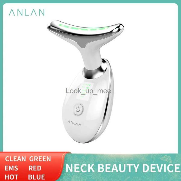 Afeitadora eléctrica ANLAN Cuello Cara Dispositivo de belleza 3 colores LED Terapia de fotones Piel Apretar Reducir Papada Antiarrugas Eliminar herramientas para el cuidado de la piel YQ230928