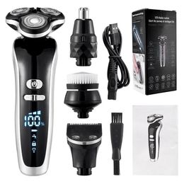 Rasoir électrique pour hommes 4d barbe tranchante USB Razor de cutter de cheveux professionnel rechargeable Razor 240420