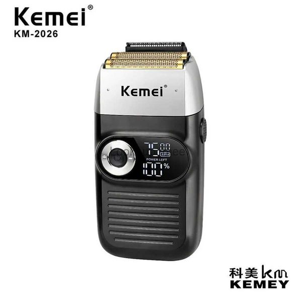 Rasoir électrique Kemei rasoir électrique tondeuse à barbe professionnelle rasoir Rechargeable rasage alternatif 2 lames Charge USB pour hommes KM-2026 YQ230928