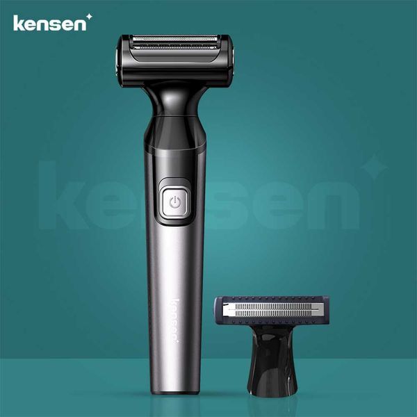 Afeitadora eléctrica Kensen Trimmer eléctrico Afeitadora de cuerpo entero para hombres 2 en 1 batería Sin dolor con 2 tipos de malla extra Afeitadora Cara Barba Clipper G230522