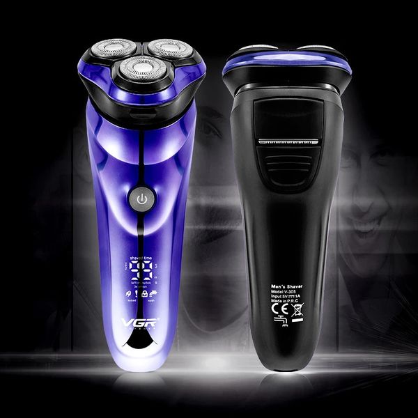 Rasoir électrique hommes USB Rechargeable barbe rasoir flottant barbier tondeuse à cheveux soins du visage Machine à raser hommes 231220