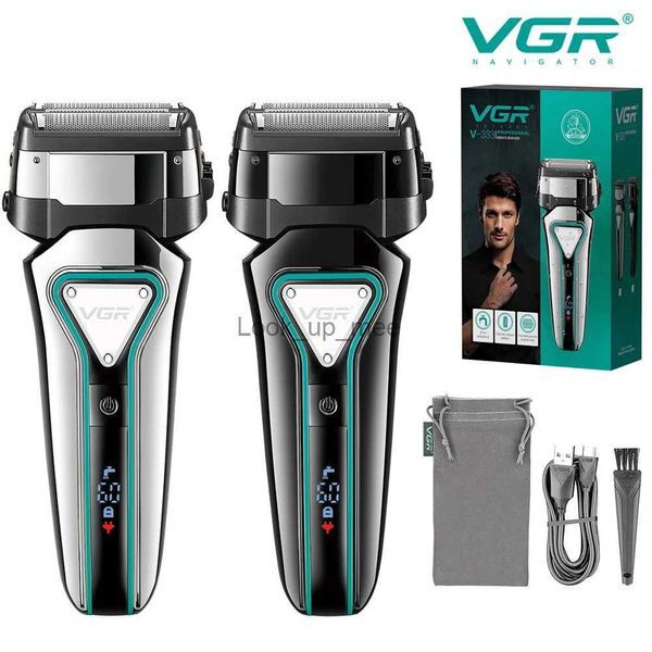 Rasoir électrique VGR rasoir électrique rasoir professionnel tondeuse à barbe étanche rasage flottant Rechargeable électrique pour hommes V-333 YQ230928