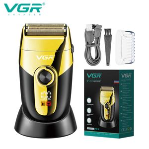 Electric Shaver VGR Shaver Professional Foil Shaver Rechargeable Hair Trimmer Electric Shavers Shaving Machine for Men with Charging Base V-383 G230522