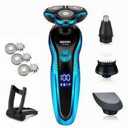 Rasoir électrique lavable rasoir rechargeable coiffure de rasage de coupe machine à raser pour hommes barbe couchette humide double y240410