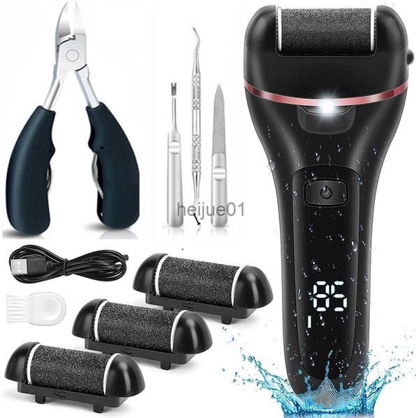 Afeitadoras eléctricas 1 + 8 Set NewElectric Foot File para talones Rectificado Herramientas de pedicura Kit de herramientas para el cuidado de los pies profesional Removedor de piel dura muerta x0918