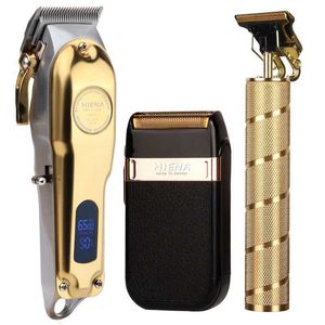Electric Shavers 3-delige heren Professionele kapper-T-vormig mes Trimmer met USB-laadbaard en scheermes Home Beauty Kit T240507