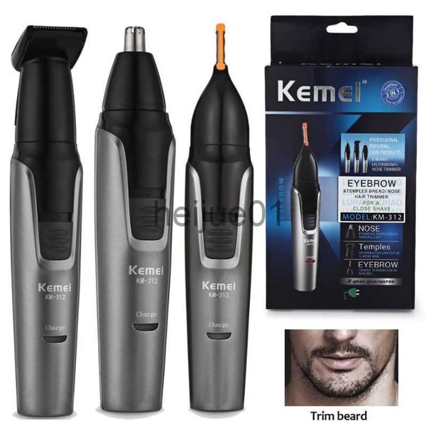 Rasoirs électriques 3 en 1 tondeuse à nez rechargeable tondeuse à barbe pour hommes micro rasoir sourcils tondeuse à cheveux pour nez et oreilles nettoyant ensemble de toilettage x0918