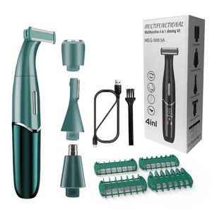 Shavers électriques 4 dans 1 zones intimes Haircut Shaver Women Bikini Line Sensitive Razor Balls Oeufs Pubis Coiffure Rasage Coupe Face Barbe Clipper T240507