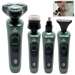 Electric Shavers 4 In 1 Smart Shaver LCD LCD Digital Display Threehead Floating Razor USB oplaadbaar wassen Multifunctionele baardmes 230330