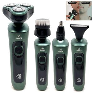 Rasoirs électriques 4 en 1 Smart Shaver LCD Affichage numérique Rasoir flottant à trois têtes USB Rechargeable Lavage Multifonction Barbe Couteau 230330