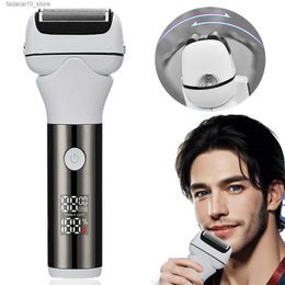 Afeitadoras eléctricas Blackstone Afeitadora eléctrica rotativa para hombres Lavable Tipo-C USB Recargable Máquina de afeitar para barba Q240119
