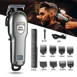 Rasoirs électriques Tondeuse à cheveux professionnelle économique Coupe réglable USB rechargeable 1800mAh Liion Batterie lame sûre Barber Clipper pour hommes 230906