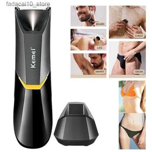 Rasoirs électriques Tondeuse électrique pour le corps de l'aine pour hommes/femmes, rasoir à boule étanche, toiletteur de corps, toilettage de barbe, tondeuse à poils pubiens rechargeable Q240119