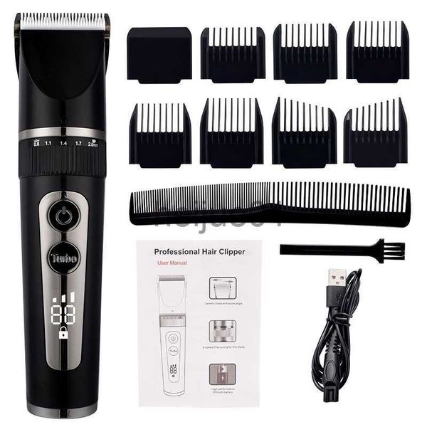 Máquinas de afeitar eléctricas Cortadora de cabello eléctrica Cerámica Profesional Fino Ajustable Cortadora de cabello Máquina de corte de cabello de bajo ruido Maquinilla de afeitar Cuerpo completo Lavable x0918