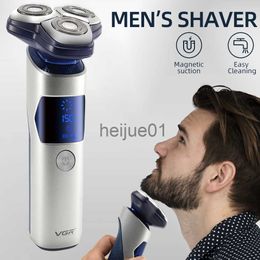 Afeitadoras eléctricas Afeitadora eléctrica Afeitadoras húmedas secas IPX7 A prueba de agua Recortadora de barba Cortadora triple cuchilla para hombres Máquina de afeitar potente x0918