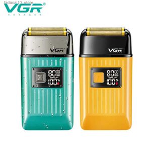 Rasoirs électriques Rasoir électrique rasoir professionnel tondeuse à barbe Machine à raser rasoir à feuille Rechargeable étanche pour barbe chauve VGR V-357 Q240119