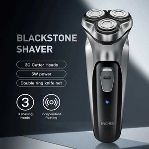 Shavers électriques Enchen Blackstone Rotary électrique rotatif pour hommes 3D lame flottante lavable Type-C USB Raser rechargeable Machine à barbe Q240525