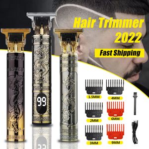 Rasoirs électriques Machine de coupe de cheveux Vintage T9 Clipper rechargeable homme rasoir tondeuse pour hommes barbier professionnel 230825
