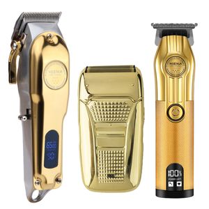 Afeitadoras eléctricas HIENA Cortadora de cabello para hombres Juego de 3 recortadoras de barba recargables USB profesionales 230825
