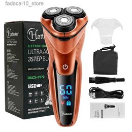 Rasoirs électriques Rasoir électrique de haute qualité étanche à charge rapide rasoir pour hommes rasoir électrique rechargeable tondeuse à barbe Machine à raser Q240122