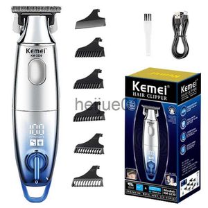 Máquinas de afeitar eléctricas Kemei 0mm Cortadora de cabello profesional para hombres Barba eléctrica Cortadora de cabello Peluquería USB Recargable Máquina de corte de pelo Trimer x0918