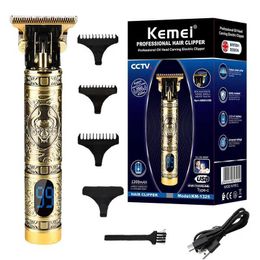 Shavers électriques Kemei 1325 Pro Electric Metal Loing Coiffre Trimmer Men Lithium Ion Metal Shell Beard Trimmer Finishing Hair Cuting Machine T240507