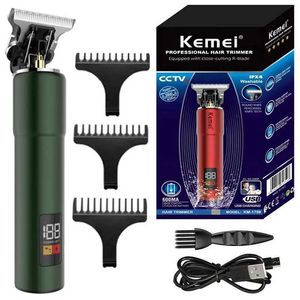 Shavers électriques Kemei 1759 Trimeuse de cheveux imperméable 10 W pour hommes toilettage en plein métal hair de barbe électrique Clipper Edge Coiffe de cheveux rechargeable T240507